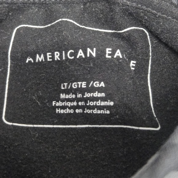 American Eagle Softshell Hoodie Jacket L Black Gray Camo Zip Front Street Dark - Picture 3 of 9